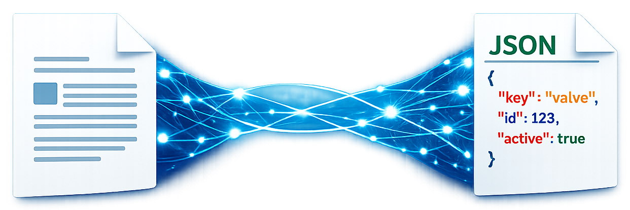 Document to JSON extraction visualization